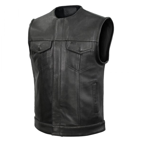 First Manufacturing® FIM638CPM-M-BLK - Highside Men's Leather Vest ...